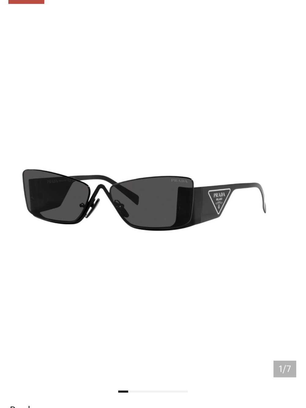 Prada Black Slim Cat-Eye Logo Sunglasses